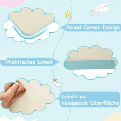 Höhenverstellbarer Kinderschreibtisch mit Neigbarer Tischplatte & Regalen & Schublade Studiertisch