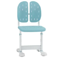 Höhenverstellbarer Kinderstuhl Kinder-Schreibtischstuhl Kinder-Studienstuhl mit Doppel-Rückenstütze Blau/Grau/Rosa