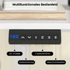 Höhenverstellbarer Schreibtisch 140 x 60 cm elektrischer Stehschreibtisch Weiß
