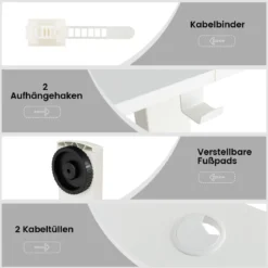 Höhenverstellbarer Schreibtisch 140 x 60 cm elektrischer Stehschreibtisch Weiß