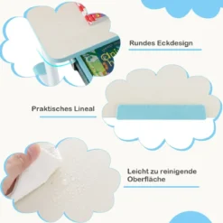 Höhenverstellbarer Schreibtisch mit Neigbarer Tischplatte & Schublade & Regal Kinder Studiertisch