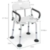 Höhenverstellbarer und rutschfester Duschstuhl mit U-förmiger Aussparung 53 x 50 x 67 - 79 cm Weiß