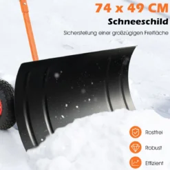 Höhenverstellbare Schneeschaufel auf Rädern Schneeschild mit Verstellbarem Winkel