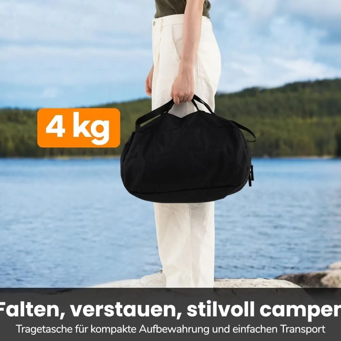 Höhenverstellbares Feldbett Campingbett mit Beinerweiterungen & Seitentasche & Netztasche
