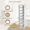 Höheverstellbarer 8 Stufiger Schuhständer aus Holz Platzsparendes Schuhregal Grau