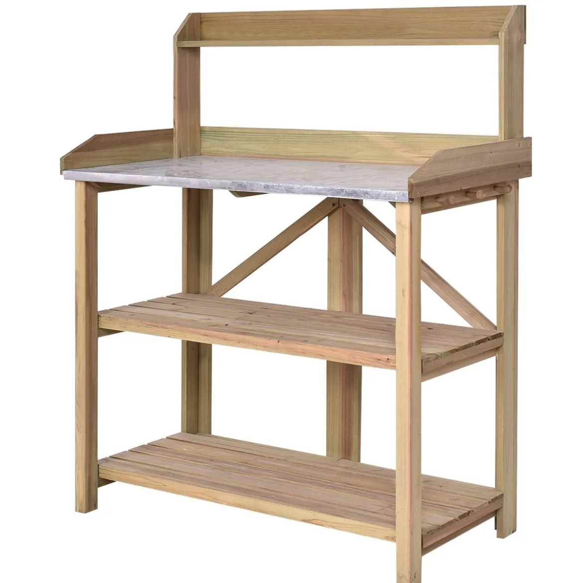 Hölzerne Outdoor-Pflanzbank Tisch aus Tannenholz Garten Arbeitstisch 100 x 49 x 121 cm Natur