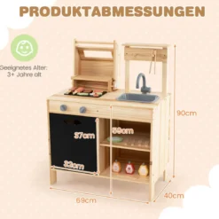 Hölzernes Grill-Spielset mit Spiel-Lebensmitteln & Grillwerkzeug & Zubehör Küchen Set