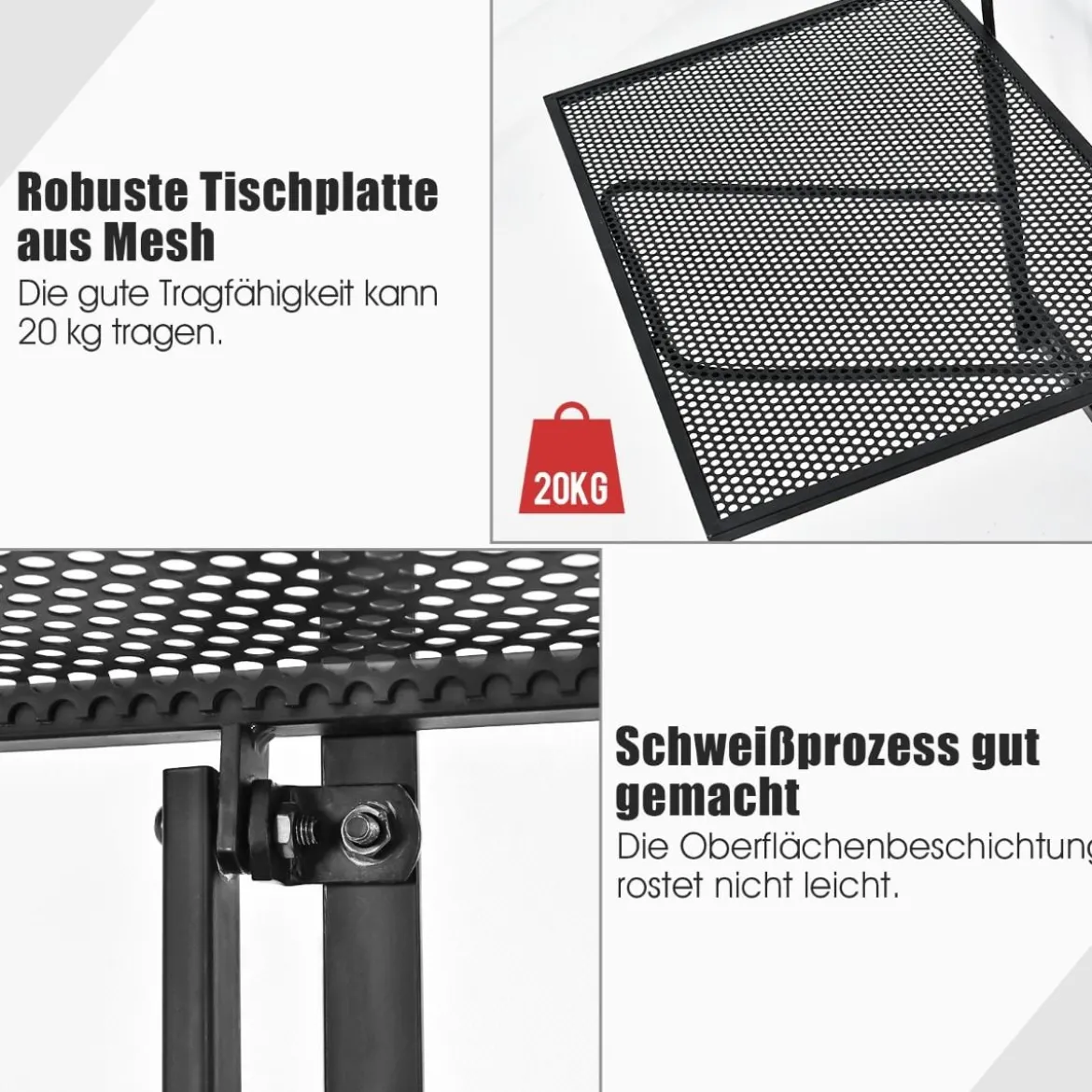 Hängendes Eisenregal mit 5-Stufig Verstellbarer Höhe 60,5 x 48 x 61,5-82,5 cm Schwarz