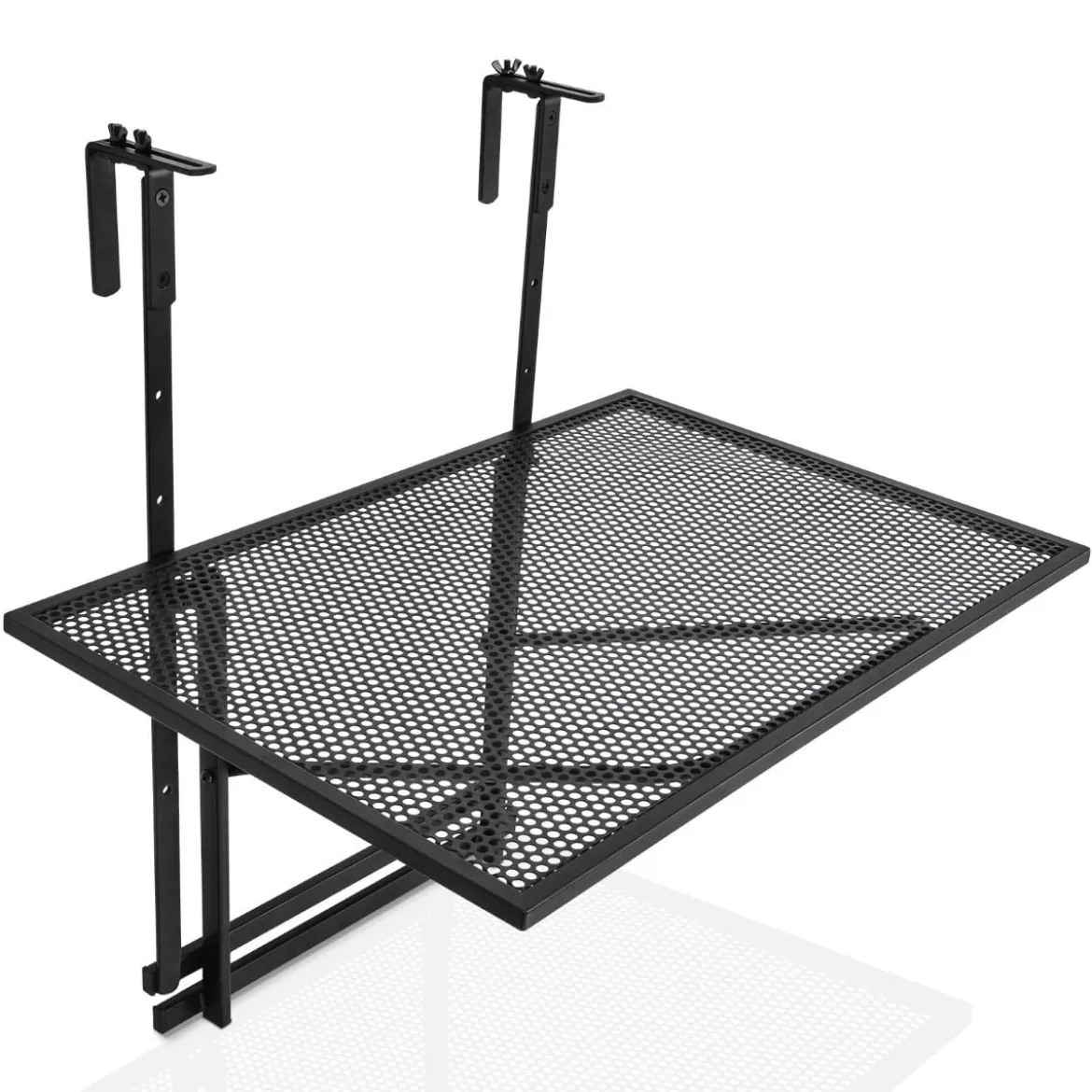 Hängendes Eisenregal mit 5-Stufig Verstellbarer Höhe 60,5 x 48 x 61,5-82,5 cm Schwarz