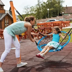 Hängeschaukel Baumschaukel Nestschaukel verstellbaren Kinderspielgerät für drinnen und draußen Blau
