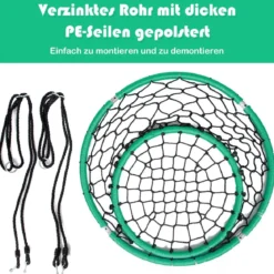 Hängeschaukel Baumschaukel Nestschaukel mit verstellbaren Seilen Ø89 x 100-160 cm Grün