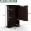 Hängeschrank Badezimmerschrank Wandschrank mit Verstellbarem Einlegeboden Braun