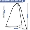 Hängesesselgestell mit Dreibein Gestell für Hängesessel Hängestuhl Hängestuhlgestell bis 200 kg belastbar 200 x 218 cm Schwarz