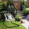Hängesessel Makramee Hängestuhl Hängesitz Hängeschaukel Swing Sessel 120 kg Tragkraft