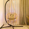 Hängesessel mit LED-Leuchten bis 150 kg belastbar Sitzfläche ca. Ø 60 cm Hängestuhl Milchweiß