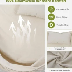 Hängesessel mit Ständer höhenverstellbarer Hängesitz mit Kissen 152 x 107 x 96–146 cm Tragbarkeit bis zu 250 kg Beige
