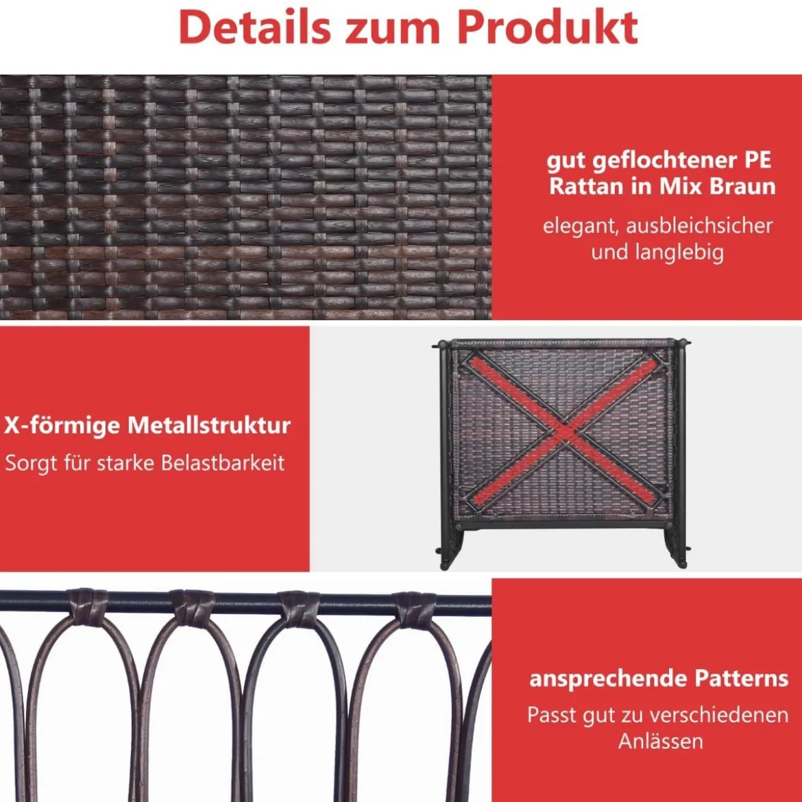 Hängesessel Terrassenschaukel bis 180kg belastbar Hängesitz mit Sitz- & Rückenkissen 80 x 65 x 58 cm
