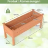 Hochbeet aus Holz Pflanzbeet für Kinder 120 x 43,5 x 51cm Pflanztrog belastbar bis 100 kg Orange