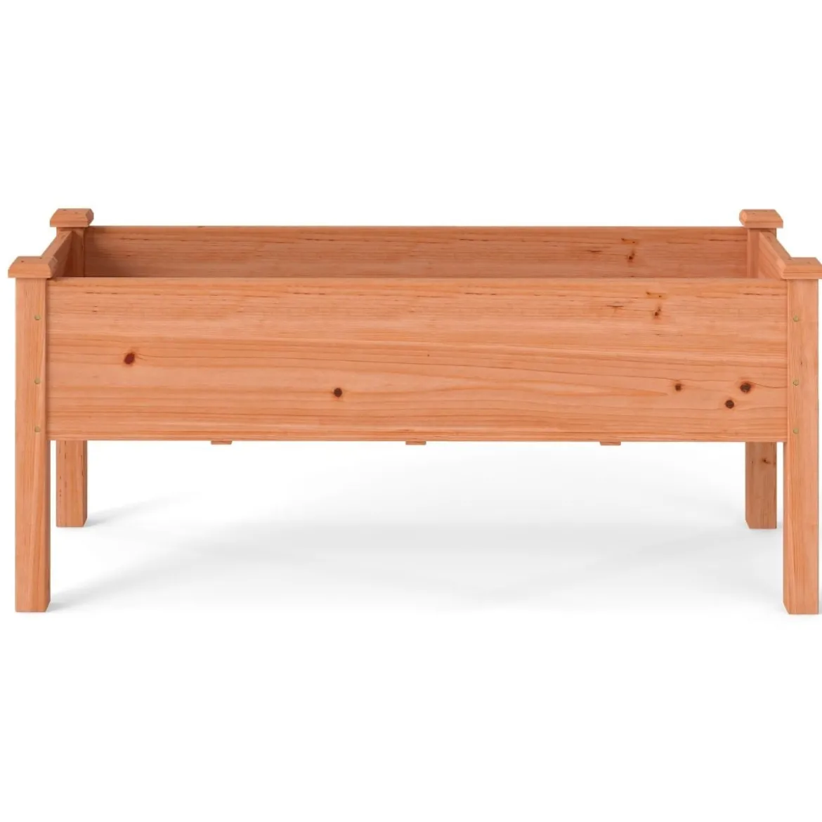 Hochbeet aus Holz Pflanzbeet für Kinder 120 x 43,5 x 51cm Pflanztrog belastbar bis 100 kg Orange