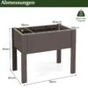 Hochbeet aus Kunststoff Gartenbeet selbstbewässernd 53L 76 x 45 x 61 cm Kaffee