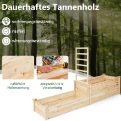 Hochbeet aus Tannenholz mit Rankgitter Blumenkasten mit Spalier Gartenspalier mit Rankkasten