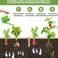 Hochbeet aus Tannenholz mit Rankgitter Pflanzkasten Gartenspalier 235 x 63 x 102 cm Natur