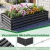 Hochbeet aus Verzinktem Stahl stabiler Pflanzkasten Wetterfest & Rostfrei Gartenbeet 123 x 64 cm Grau