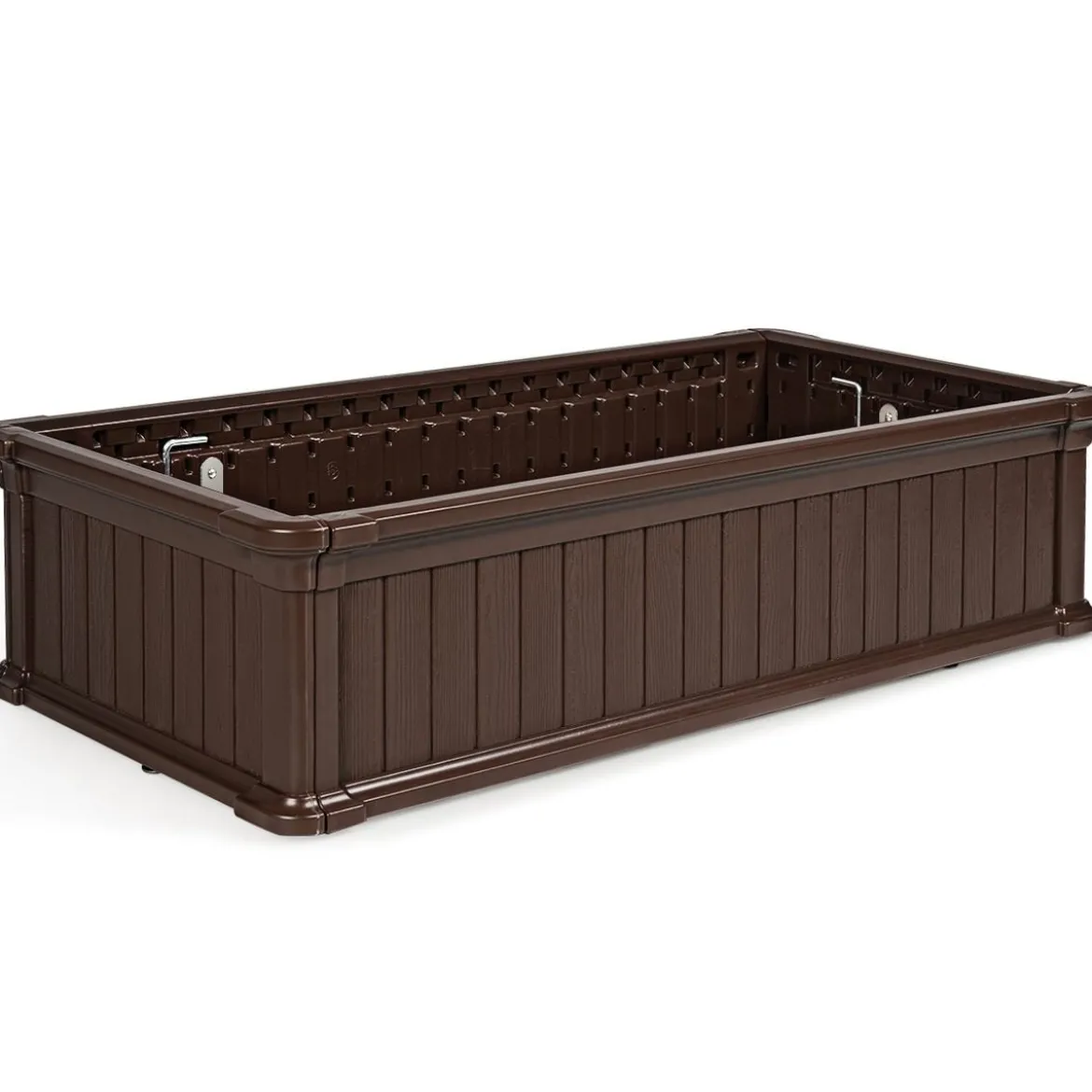 Hochbeet Erhöhtes Gartenbeet Rechteckige Pflanzenbox für Pflanzen und Gemüse Outdoor Pflanzenkübel 122 x 60 x 30 cm Braun