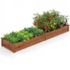 Hochbeet Gartenbeet Holz 240 x 60 x 25 cm Pflanzkasten für Gemüse Blumen Braun