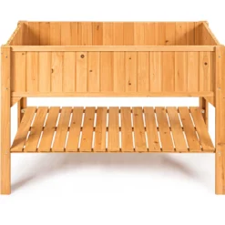 Hochbeet Garten Pflanzkasten Pflanztrog mit Ablage 119 x 57 x 90 cm aus Holz