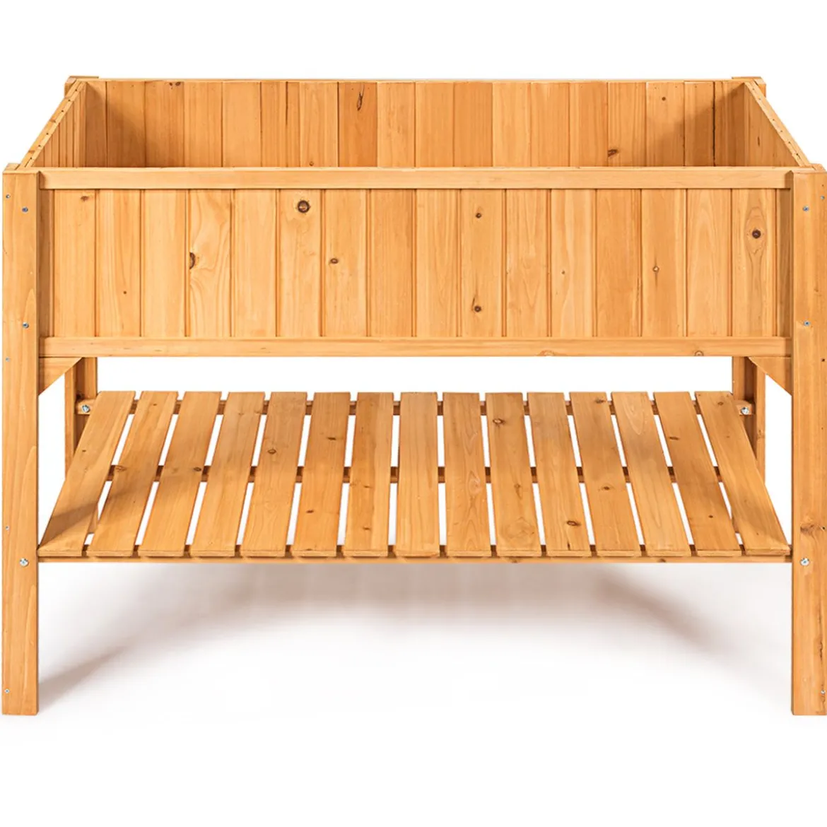 Hochbeet Garten Pflanzkasten Pflanztrog mit Ablage 119 x 57 x 90 cm aus Holz