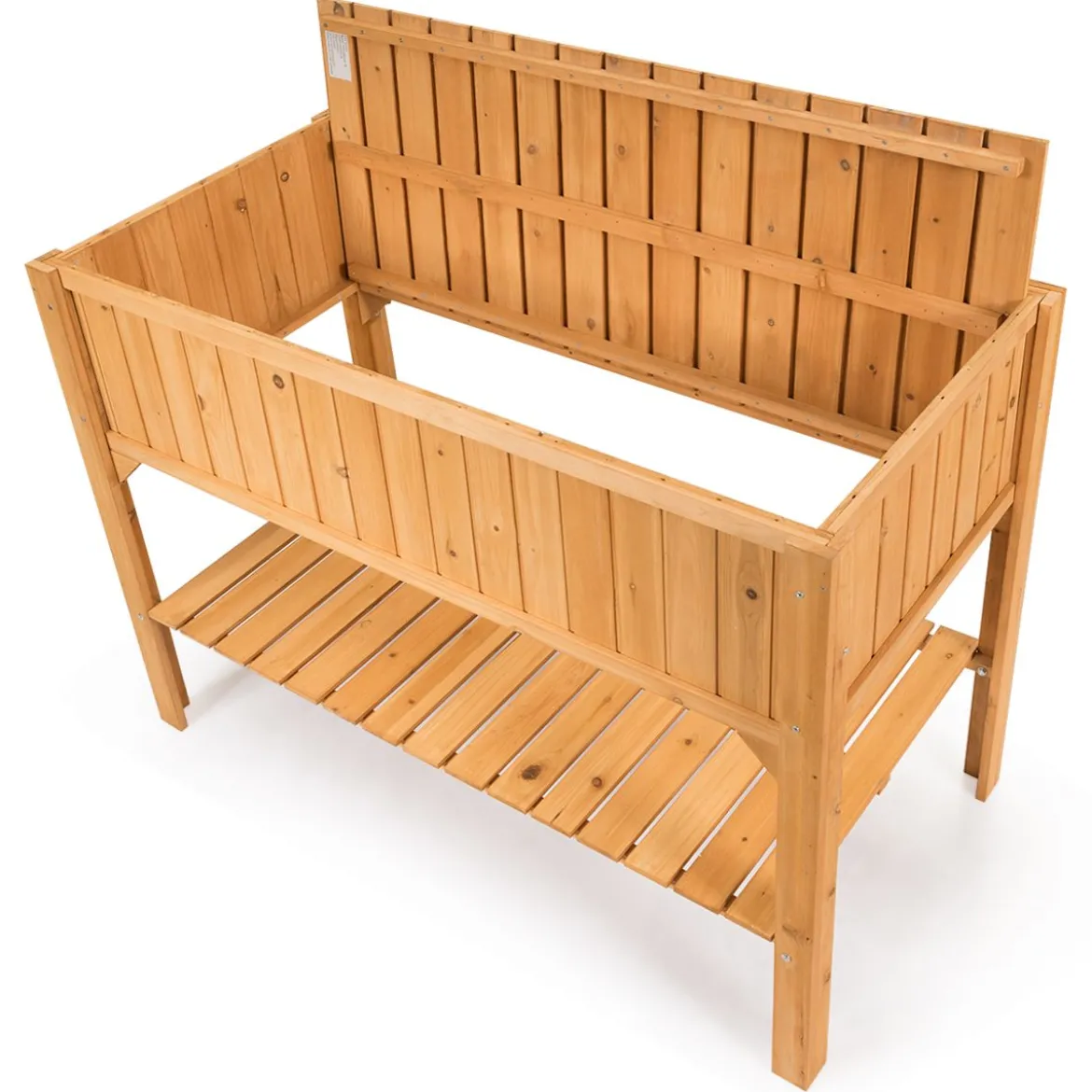 Hochbeet Garten Pflanzkasten Pflanztrog mit Ablage 119 x 57 x 90 cm aus Holz