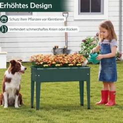 Hochbeet Metall Erhöhtes Gartenbeet bis 20 kg 60 x 27 x 45 cm Pflanzgefäß mit Drainagelöchern