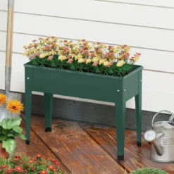 Hochbeet Metall Erhöhtes Gartenbeet bis 20 kg 60 x 27 x 45 cm Pflanzgefäß mit Drainagelöchern