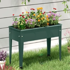 Hochbeet Metall Erhöhtes Gartenbeet bis 20 kg 60 x 27 x 45 cm Pflanzgefäß mit Drainagelöchern