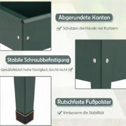 Hochbeet Metall Erhöhtes Gartenbeet bis 20 kg 60 x 27 x 45 cm Pflanzgefäß mit Drainagelöchern