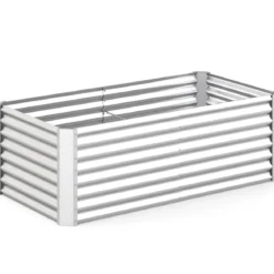 Hochbeet Metall Rechteckiger Pflanzkasten aus Verzinktem Blech mit Offenem Boden 181,5 x 94 x 60,5 cm
