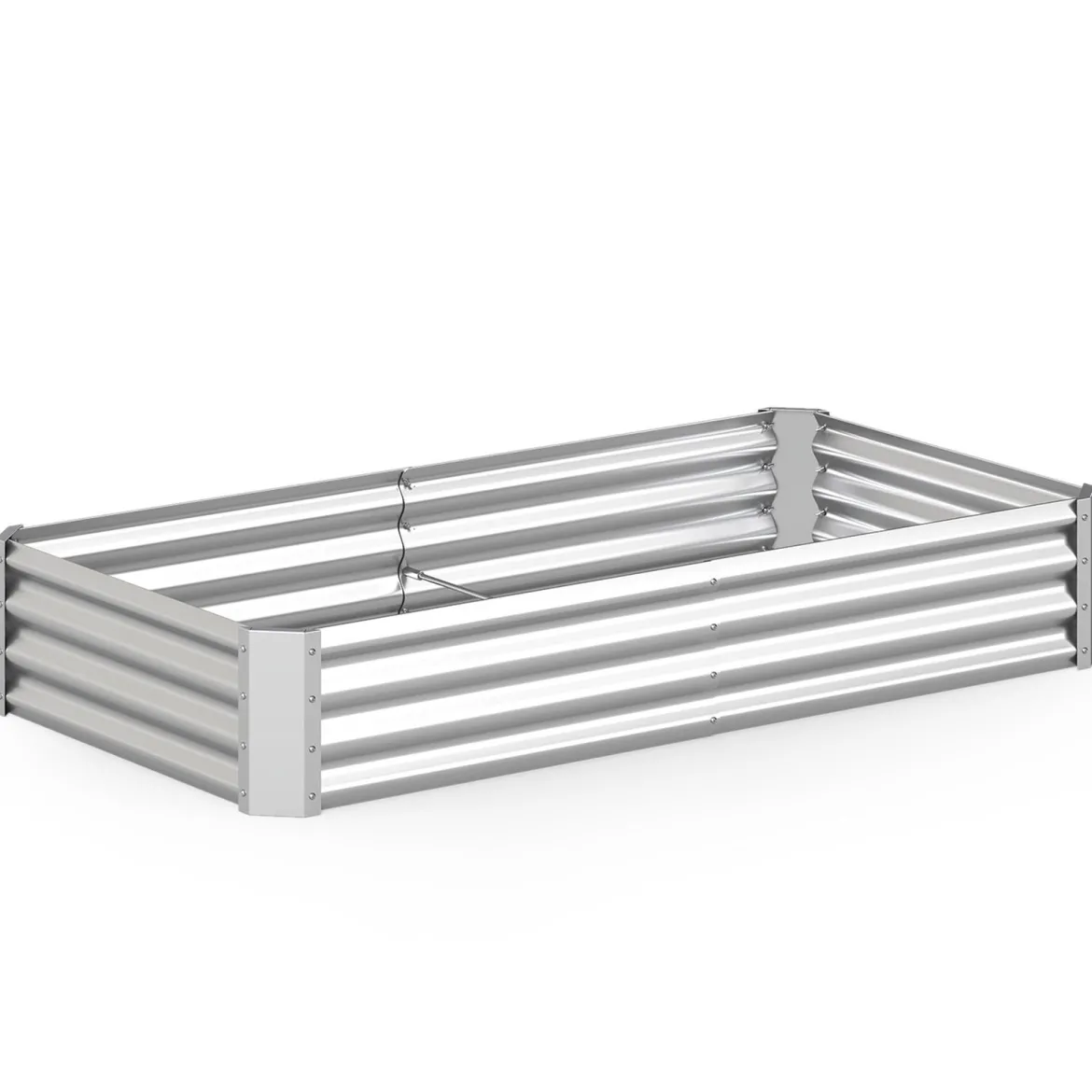 Hochbeet Metall Rechteckiger Pflanzkasten aus Verzinktem Blech mit Offenem Boden 179,5 x 92 x 29,5 cm