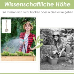 Hochbeet mit Ablage Pflanzkübel aus Holz Pflanzkasten 120 x 55 x 90 cm Natürlich