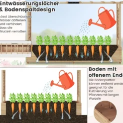 Hochbeet mit Rankgitter & hängendem Dach Pflanzkasten mit Rankhilfe Orange/Natur
