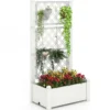 Hochbeet mit Rankgitter 3-stufig höhenverstellbar Blumenkasten mit Spalier 76 x 45 x 150 cm Weiß