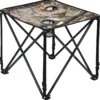 Hoch Belastbarer Tragbarer & Stahlrahmen für Draußen Campingtisch mit 2 Getränkehalter 47x47x45cm Tarnmuster