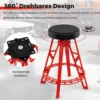 Hochstuhl für Mechaniker Schwerlast-Aluminium-Garagenbarstuhl mit 360° schwenkbarem Sitz Rot