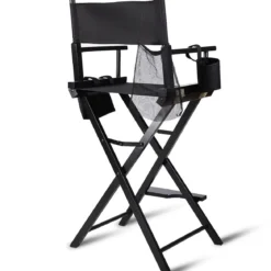 Hoher Regiestuhl Klappstuhl Make-up Chair Schminkstuhl Holz mit Seitentaschen