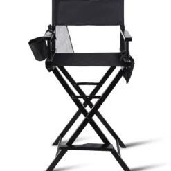 Hoher Regiestuhl Klappstuhl Make-up Chair Schminkstuhl Holz mit Seitentaschen