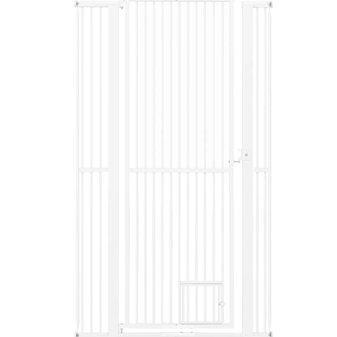 Hohe Tierbarriere Metall-Sicherheitsgitter mit 2 Erweiterungssätze Ohne Bohren 77-104 cm x 171 cm Weiß