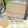 Hollywoodschaukel 2-Sitzer Gartenschaukel mit Sonnendach & Metallgestell Outdoor-Schaukel bis 300kg Belastbar Beige