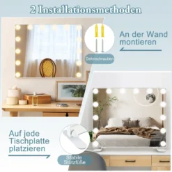 Hollywood Schminkspiegel mit Beleuchtung & Intelligente Touch-Steuerung schreibtischspiegel
