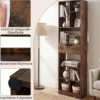 Holz Bücherregal mit 10 Fächern & 1 Schubladen Standregal mit Kippschutz-Set 50 x 24 x 180 cm Braun