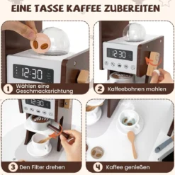 Holz Eck Spielküche mit Sound & Licht & Kaffeemaschine & Rutsche Kleinkind Küchen Spielset